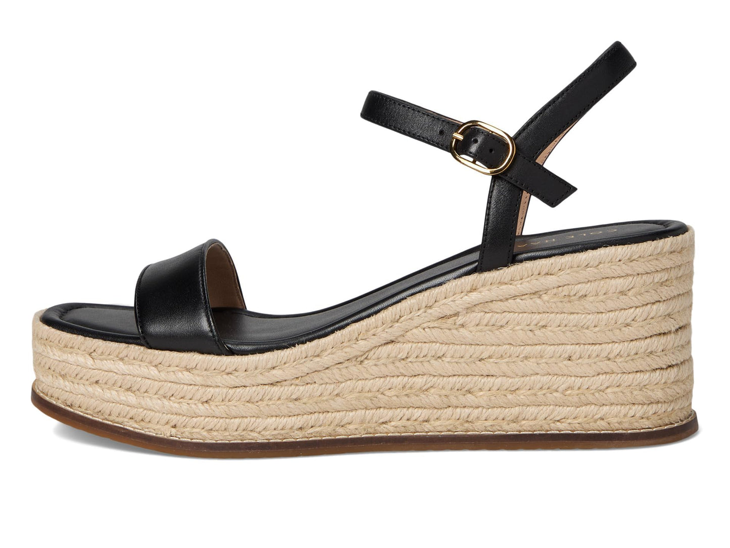 Cole Haan Women's Cloudfeel Keeton Flatform Espadrilles, Black Leather, 5.5-B US