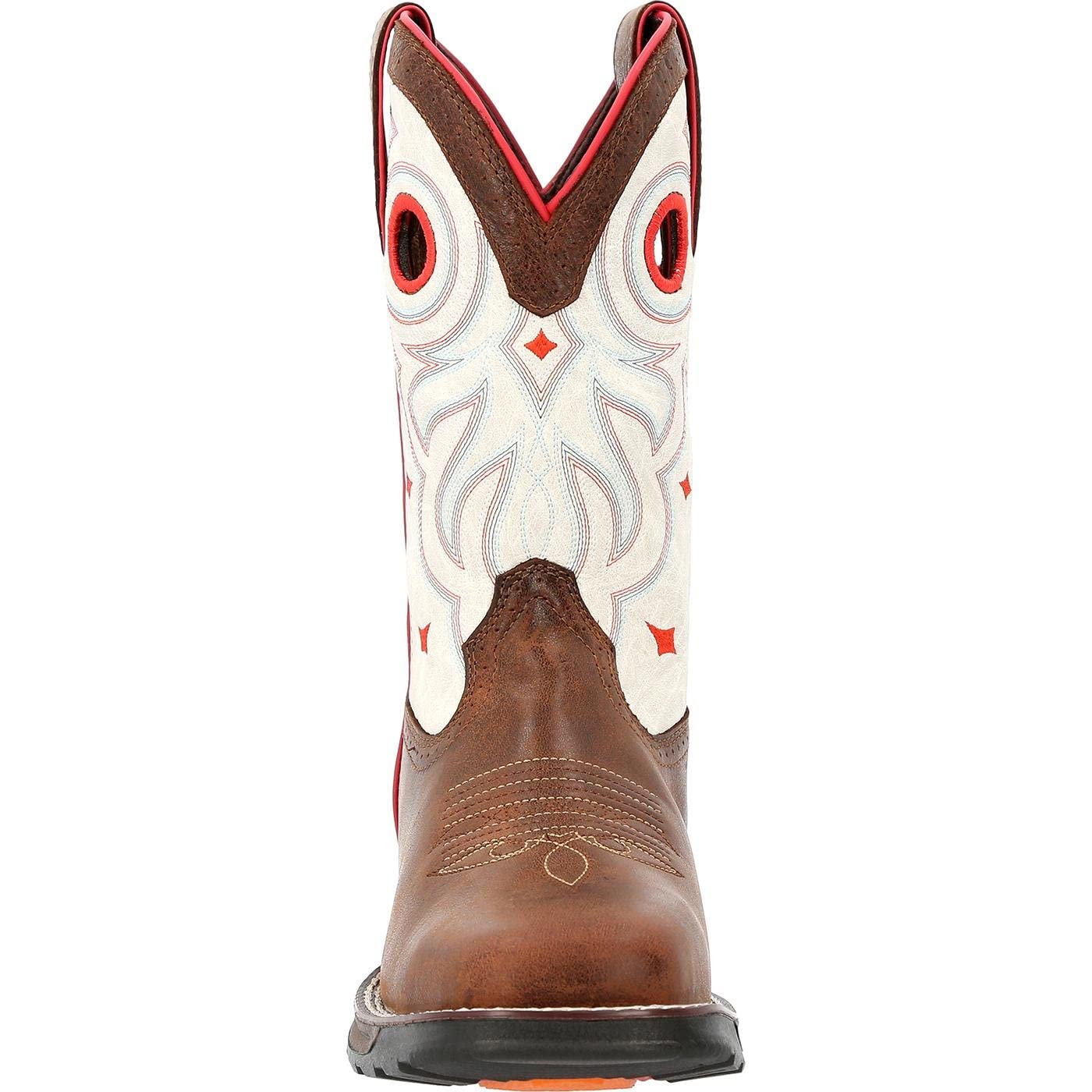Durango® Maverick™ Women's Steel Toe Waterproof Western Work Boot, Sable Brown White, Size 8.5(M)