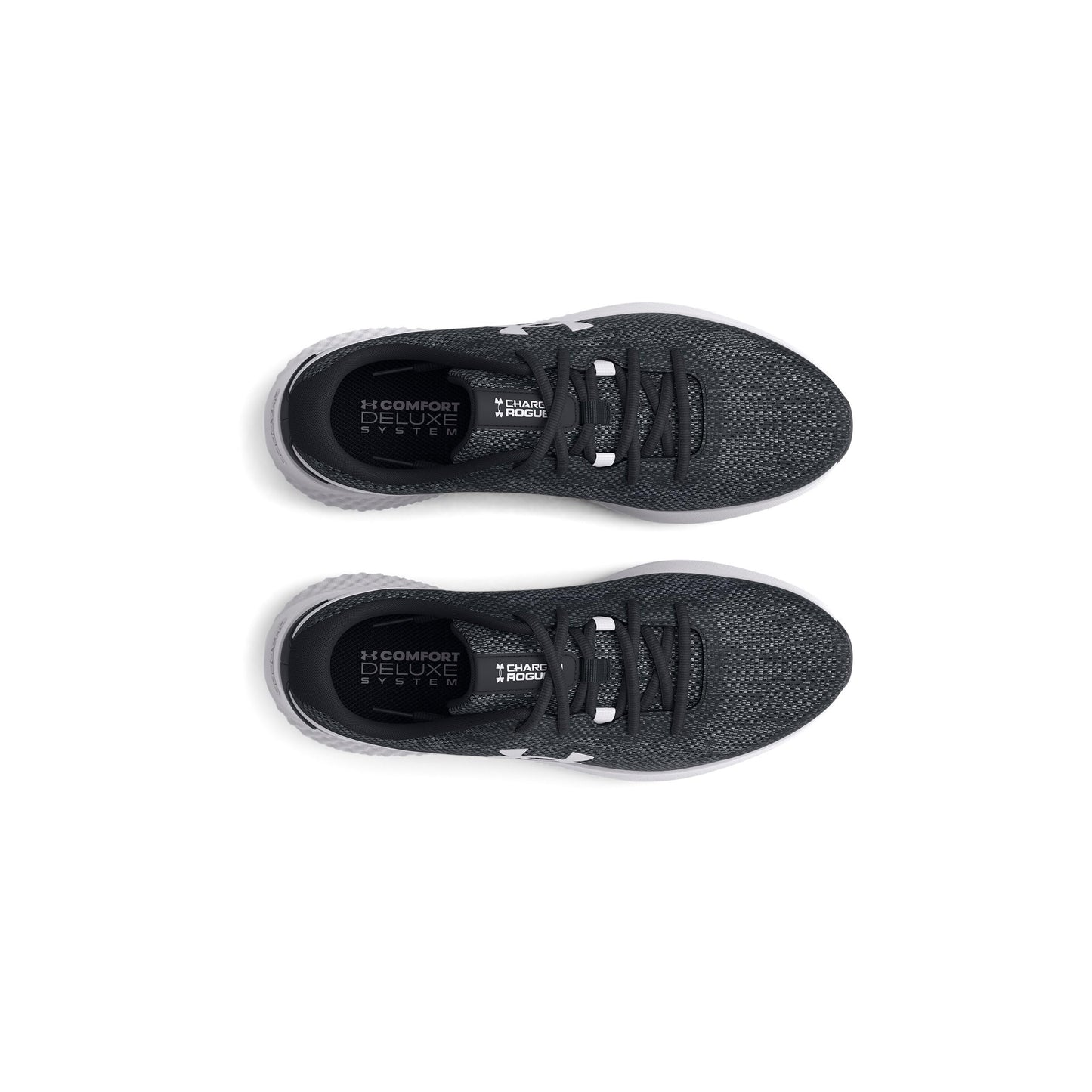 Under Armour Women's Charged Rogue 3 Knit, (001) Black/White/Iridescent, 10, US