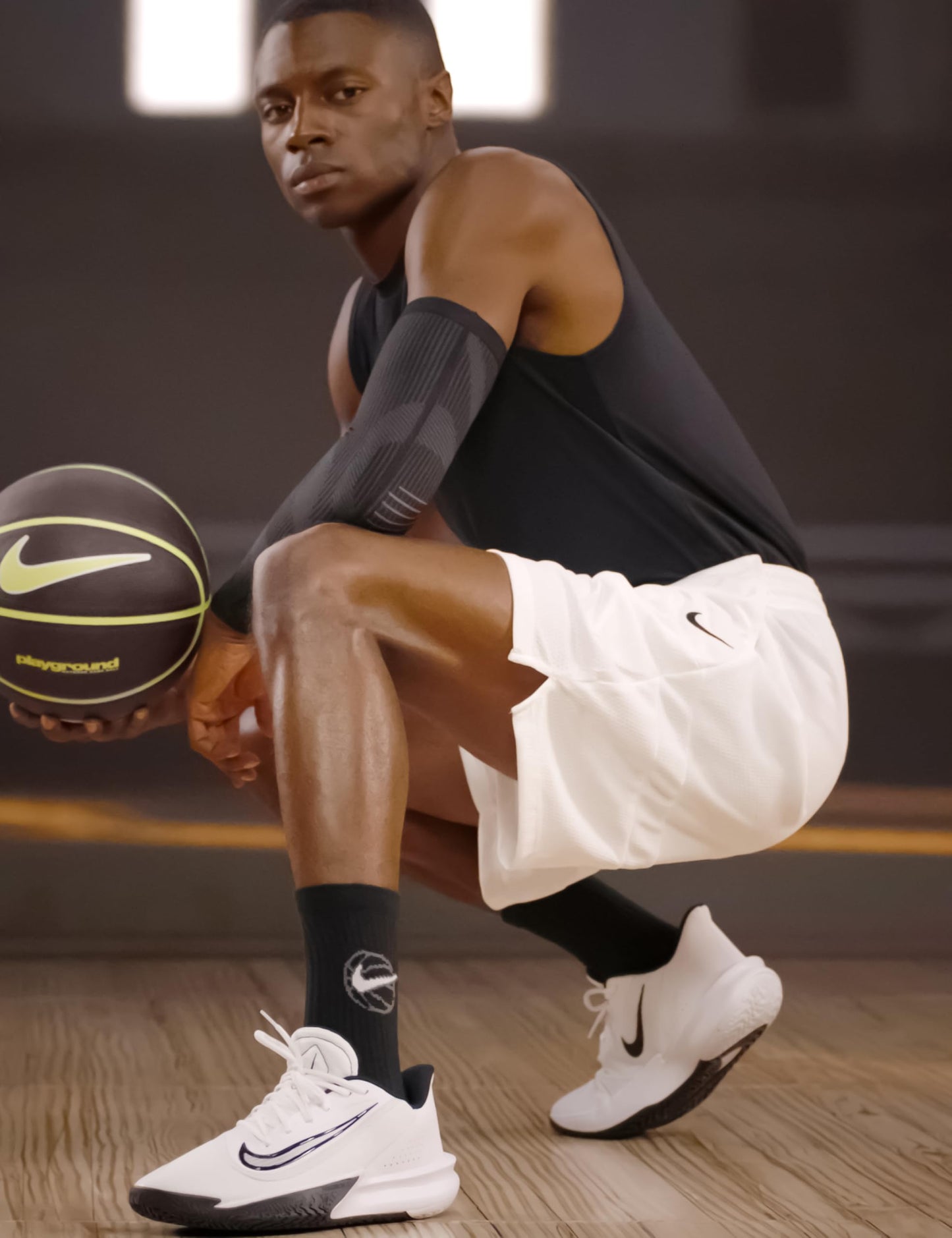 Nike Men's Precision 7 Basketball Shoes, White/Black, 4.5