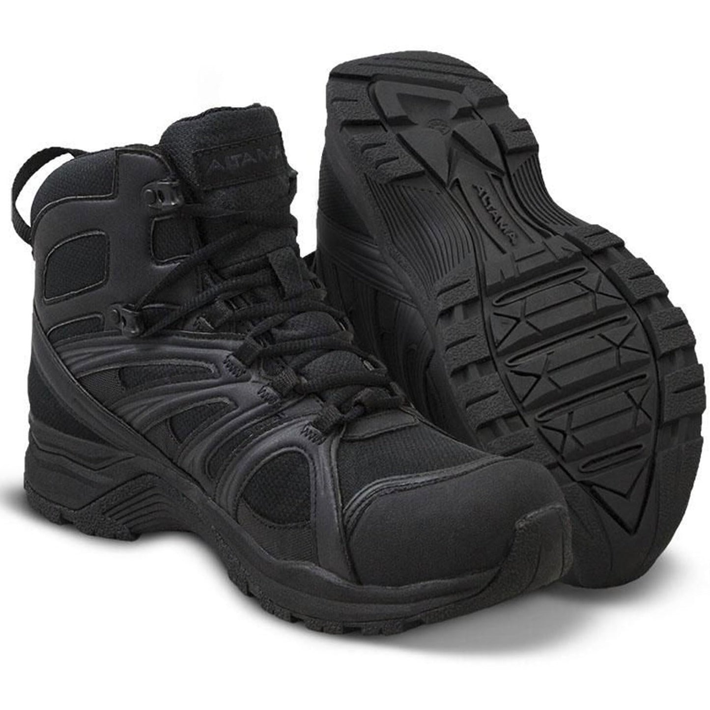 Altama Unisex Aboottabad Trail Runner Mid Combat Boots - Tactical, EVA Midsole, Quick-Drying Upper, Water-Resistant Membrane, Black, 12.5 Wide Women/11 Wide Men