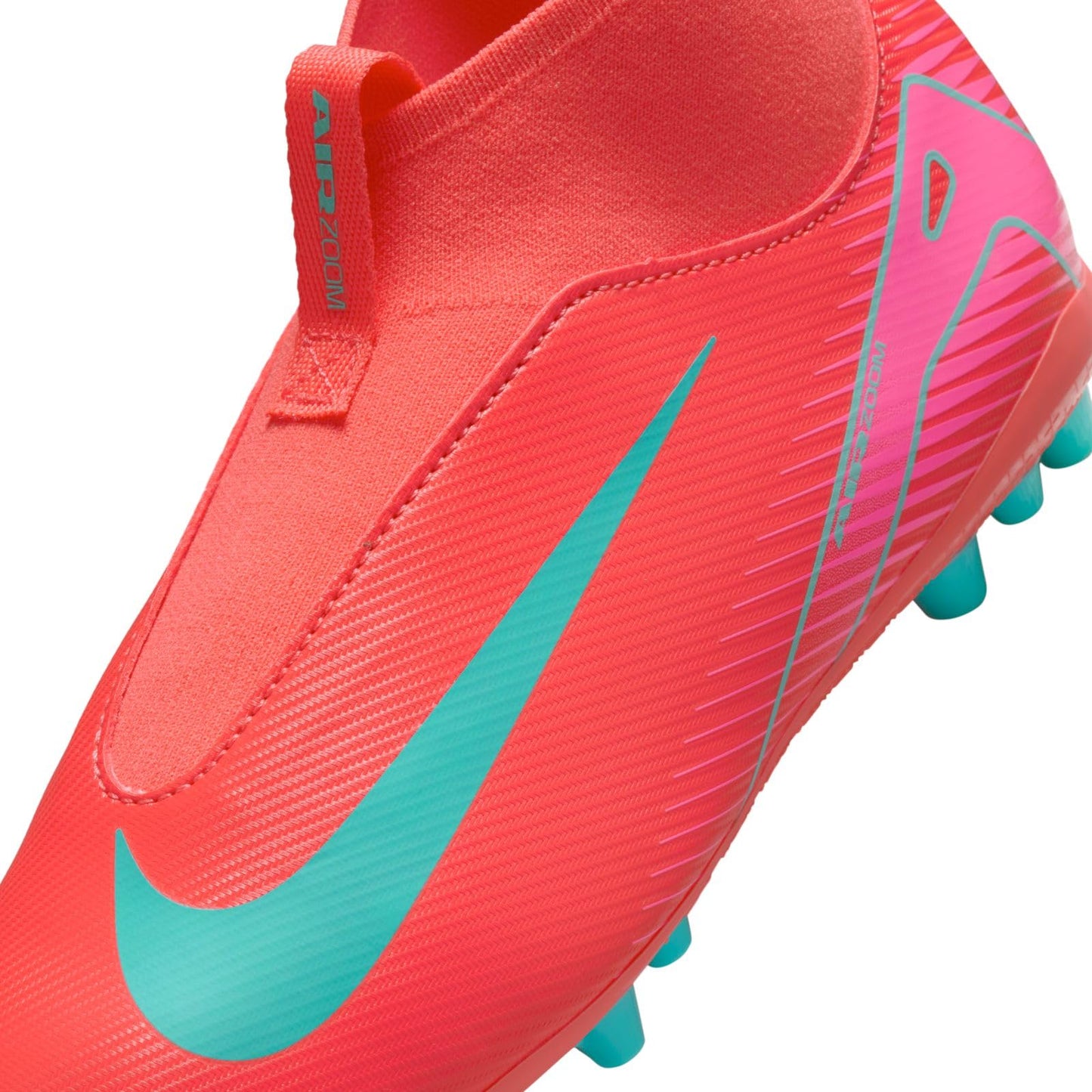 Nike Jr. Mercurial Superfly 10 Academy Little/Big Kids' AG High-Top Soccer Cleats (FQ8308-800, Ember Glow/Aurora Green) Size 2