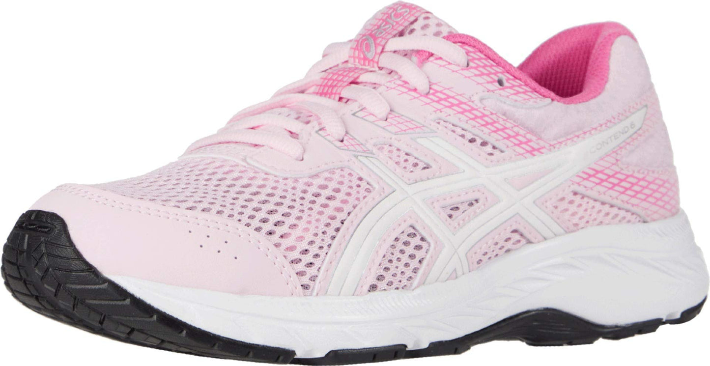 ASICS Kid's Contend 6 Grade School Running Shoes, 5.5, Cotton Candy/White