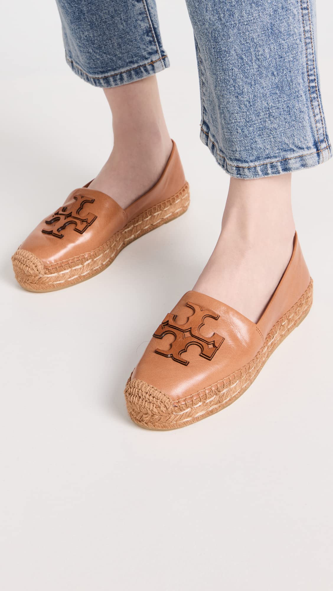 Tory Burch Women's INES Platform Espadrilles, Tan, 8.5 Medium US