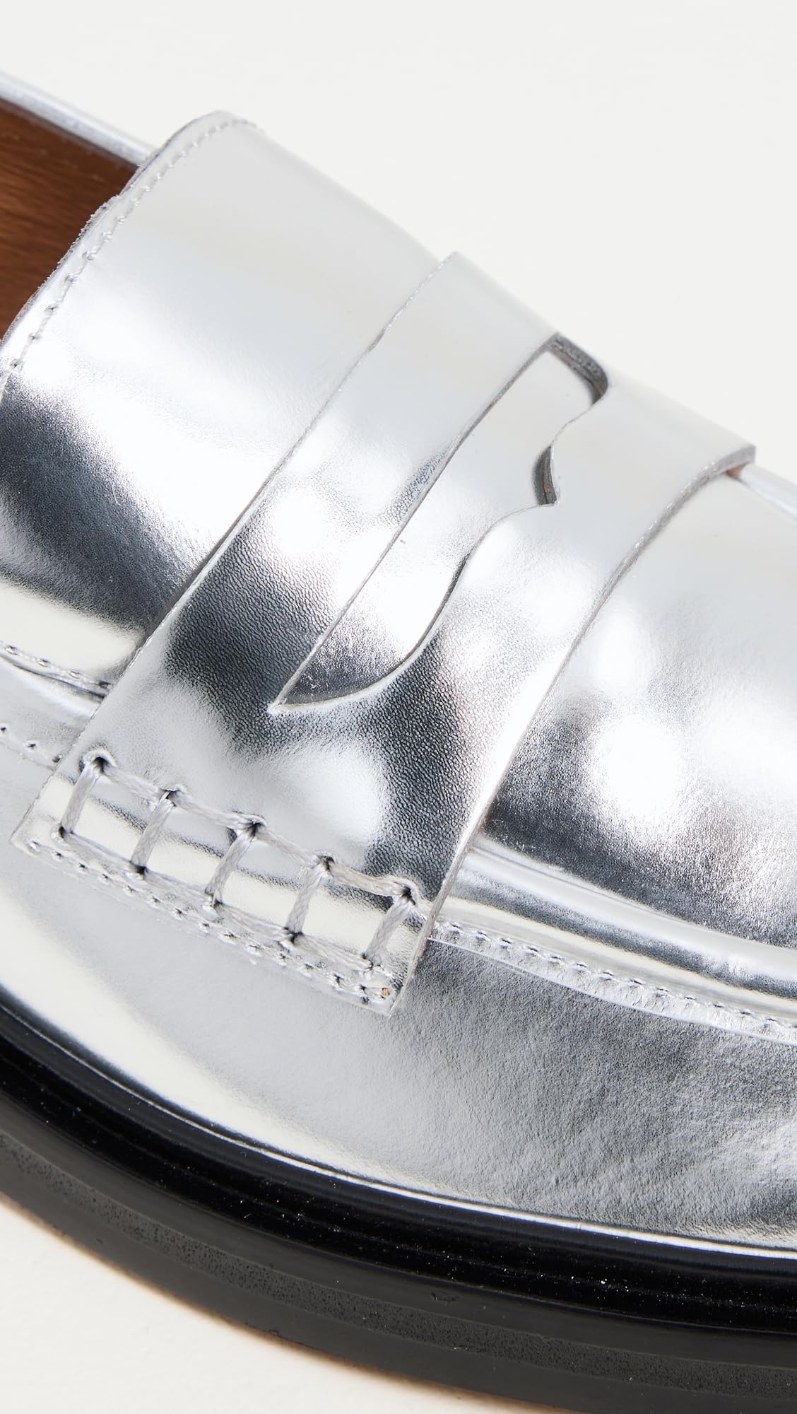 Madewell Women's The Vernon Loafer in Specchio Leather, Silver Speccio, 11 Medium US