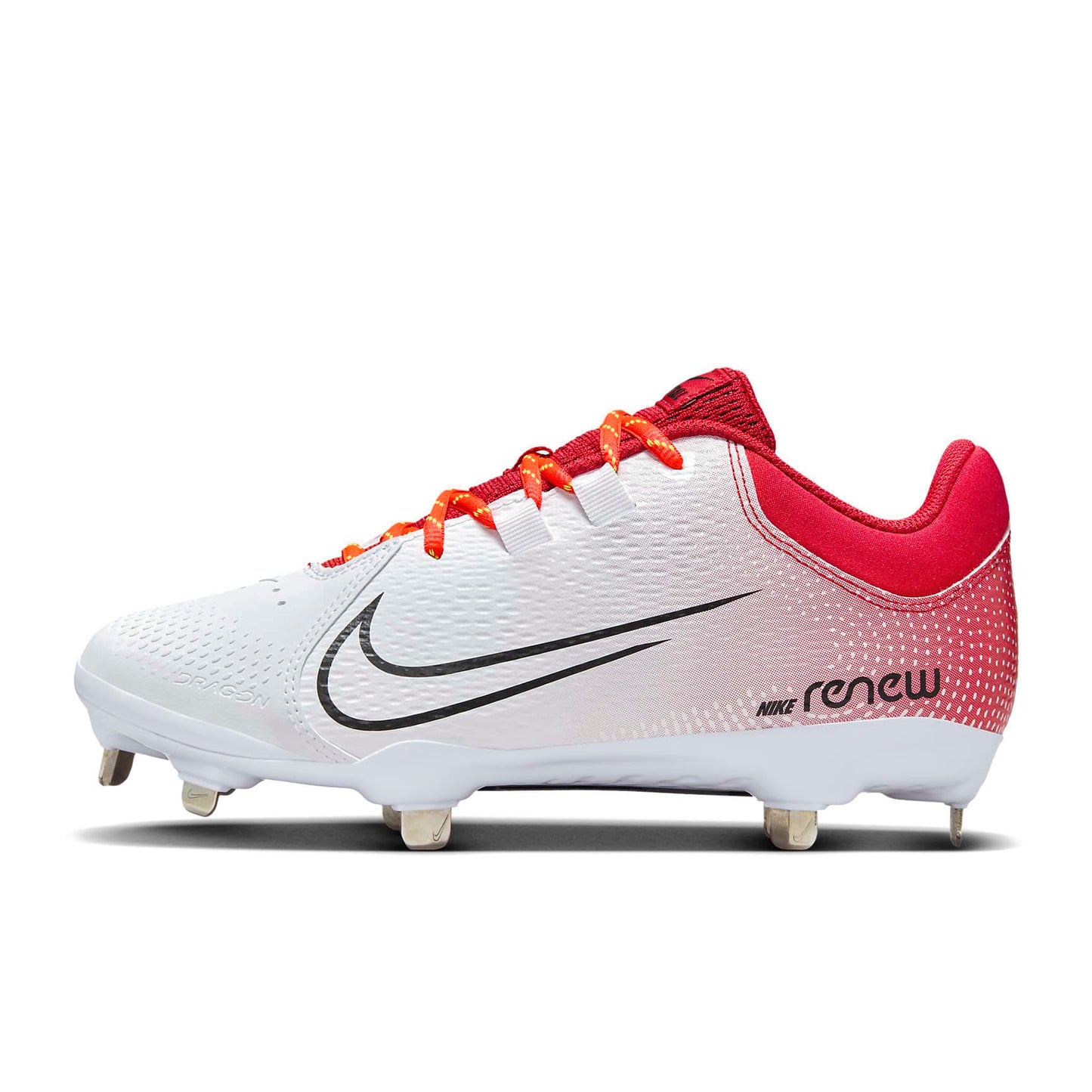 Nike Women's Hyperdiamond 4 Pro Metal Softball Cleats Fastpitch Softball Cleats, University Red/White/Volt/Black, 7