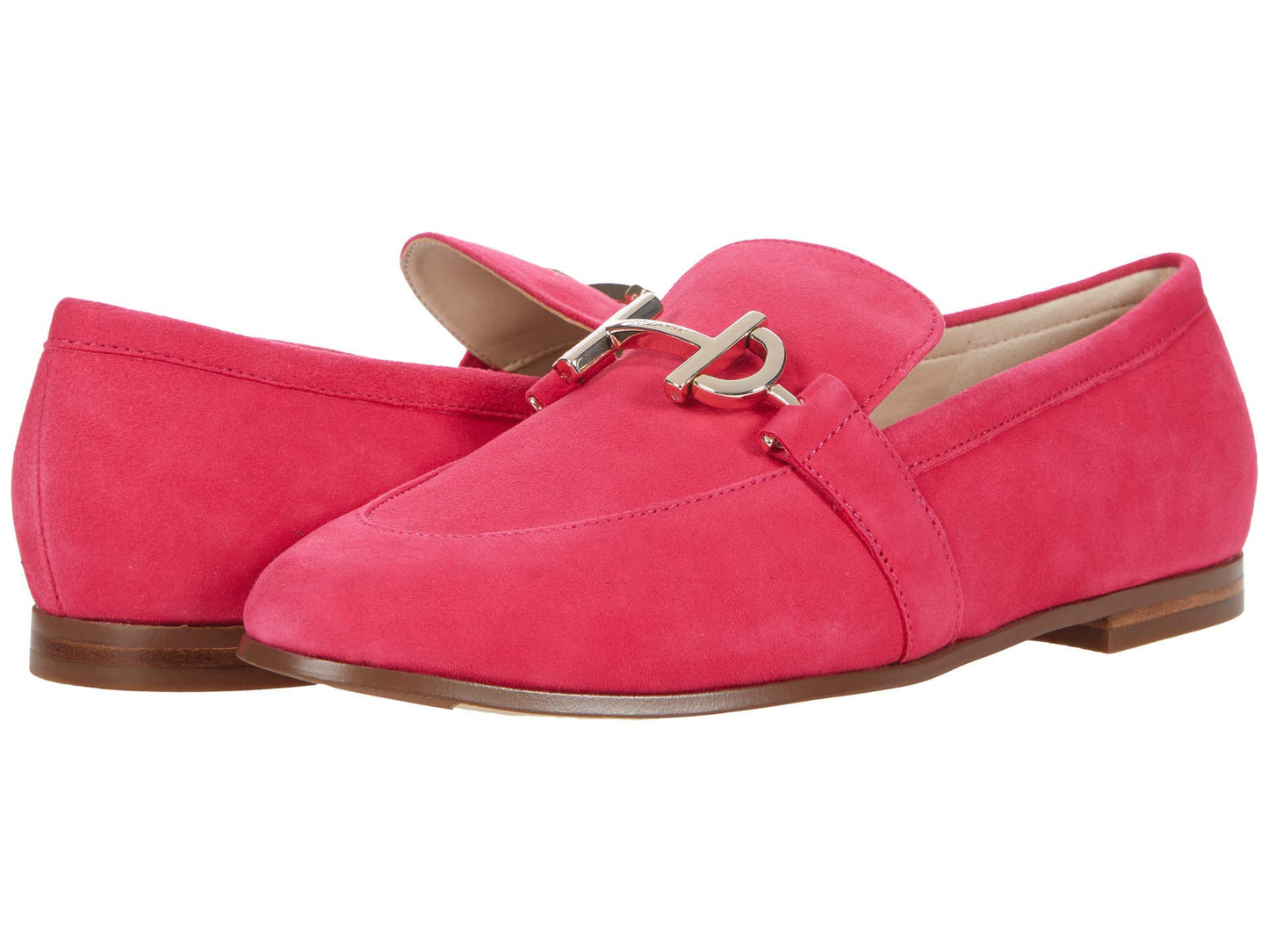 Cole Haan Women's Modern Classics Loafer, Bright Berry Eco Flora Suede/NAT Stack/CH Gold HW, 6