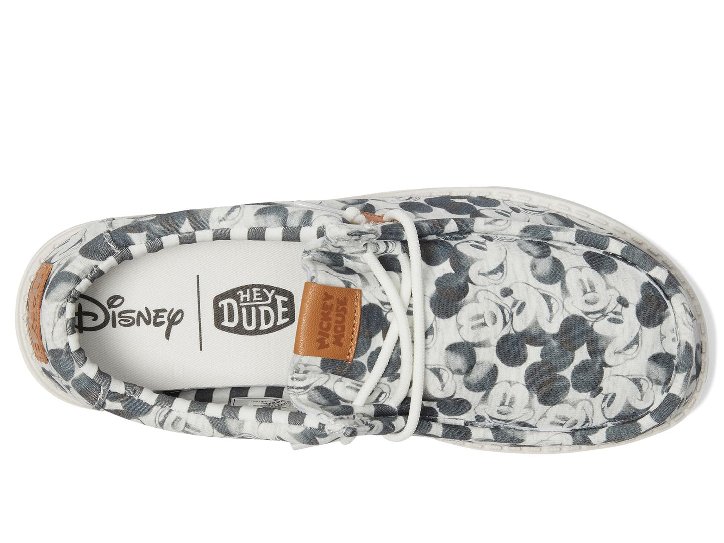 HEYDUDE Kids Men's Wally Mickey Mouse Print (Little Kid/Big Kid) Grey Multi 13 Little Kid Medium