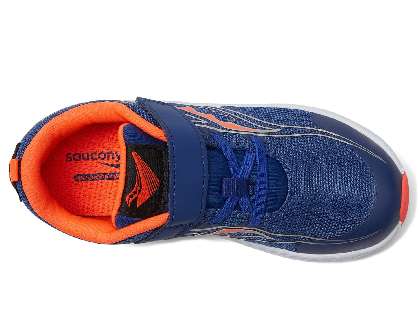 Saucony Kinvara 13 JR Running Shoe, Saphire/RED, 6 Wide US Unisex Little_Kid