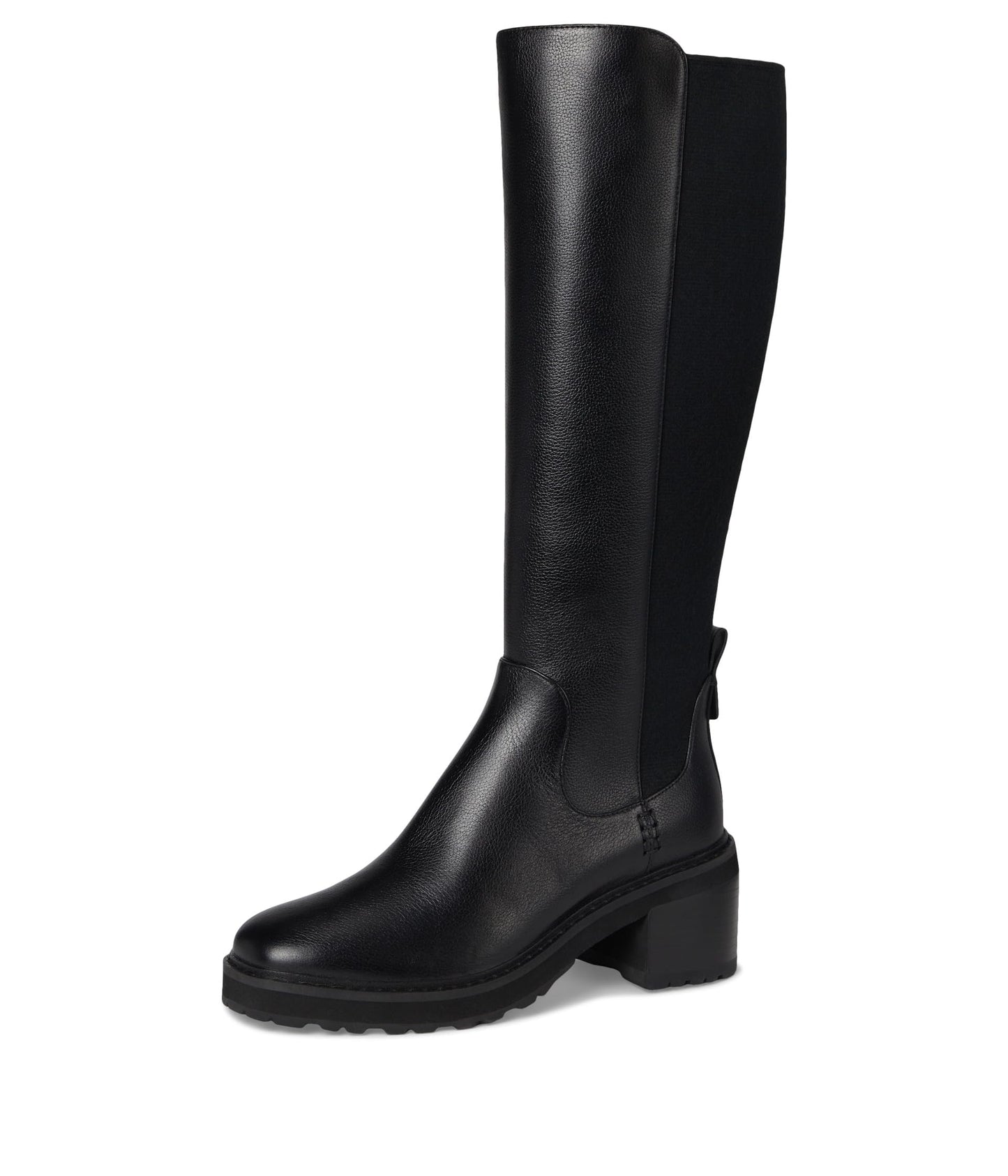 Cole Haan Womens Gema Tall Lug Boot, Black Leather Wp, 10.5-B US