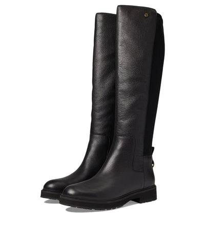 Cole Haan Waterproof Greenwich Tall Boot Black Leather/Stretch Black 9 C - Wide