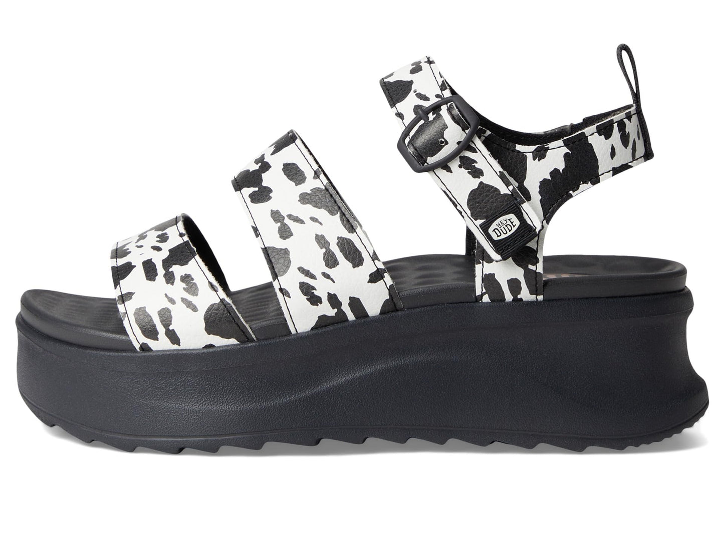 HEYDUDE Women's Delray Buckle Animal Black/White 11 Medium