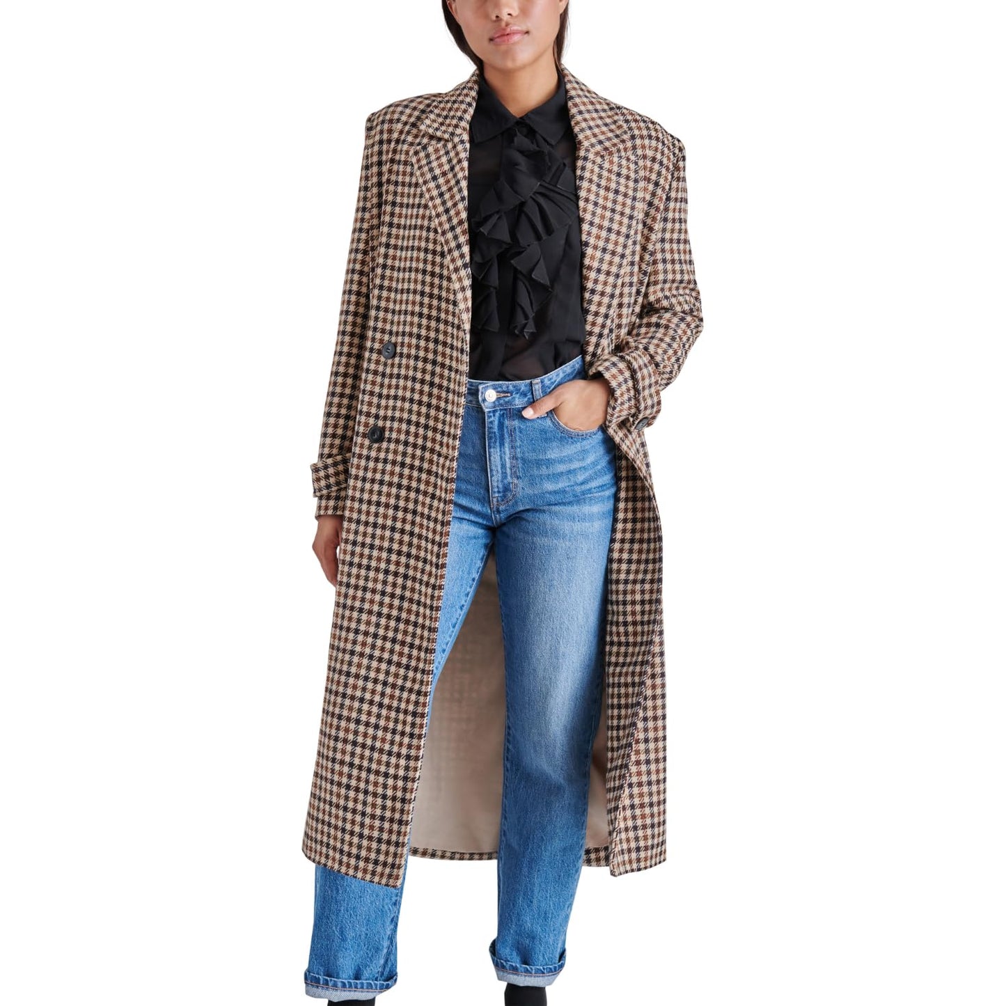 Steve Madden Apparel Women's Prince Coat, Plaid