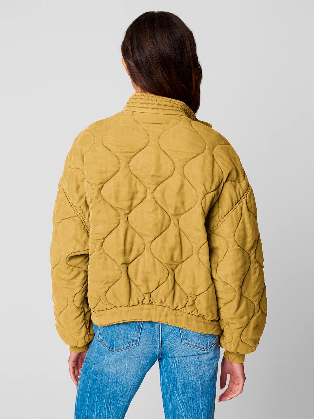 [BLANKNYC] Womens Luxury Clothing Tencel Drop Shoulder Quilted Jacket, SALTED LIME, Large