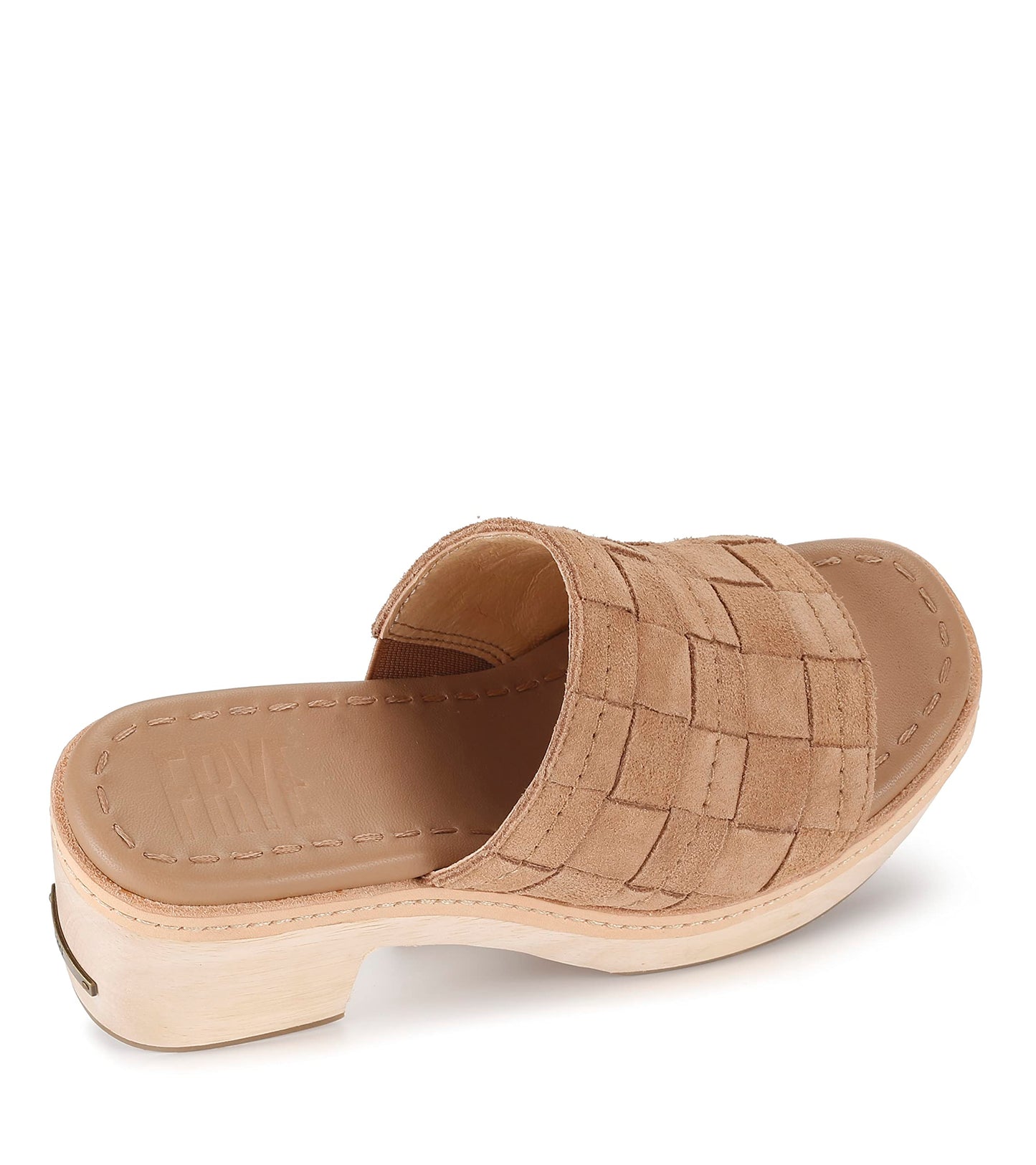Frye Hazel Woven Slide Women's Platform Sandal - Luxurious Suede & Soft Scrunched Leather, Camel - Silky Suede Leather - 11 M