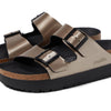 Birkenstock Women's Papillio by Birkenstock Arizona Platform Sandal - Metallic Taupe Metallic 6-6.5 Narrow