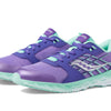 Saucony Wind 2.0 Running Shoe, PURPLE/TURQ, 3.5 Wide US Unisex Big_Kid
