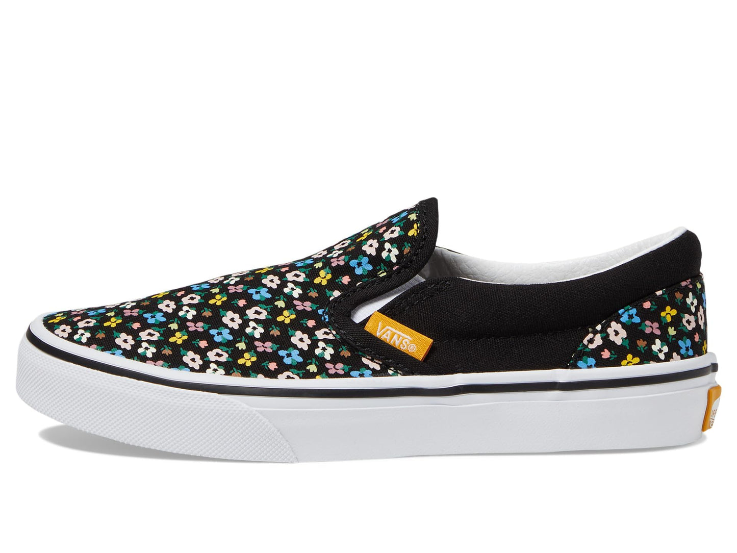 Vans Women's Kid Classic Slip-On (Little Kid), Ditsy Floral Black/Multi, 10.5 Medium