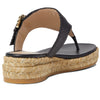 Stuart Weitzman Pearl Buckle Espadrille Sandal Black 6 M