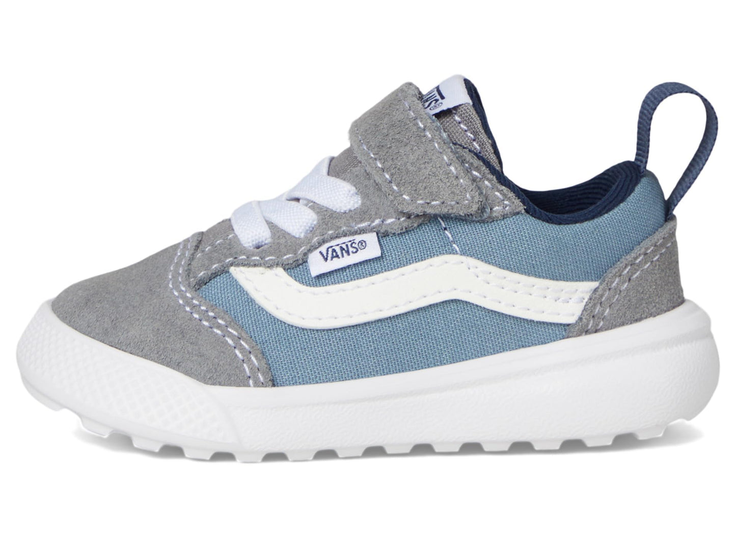 Vans Kids UltraRange 66 V (Toddler) Sneaker, Gray/White/Blue, 8 US Unisex
