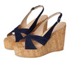 Stuart Weitzman Womens Dayna Slingback Wedge Nice Blue 6.5 Medium