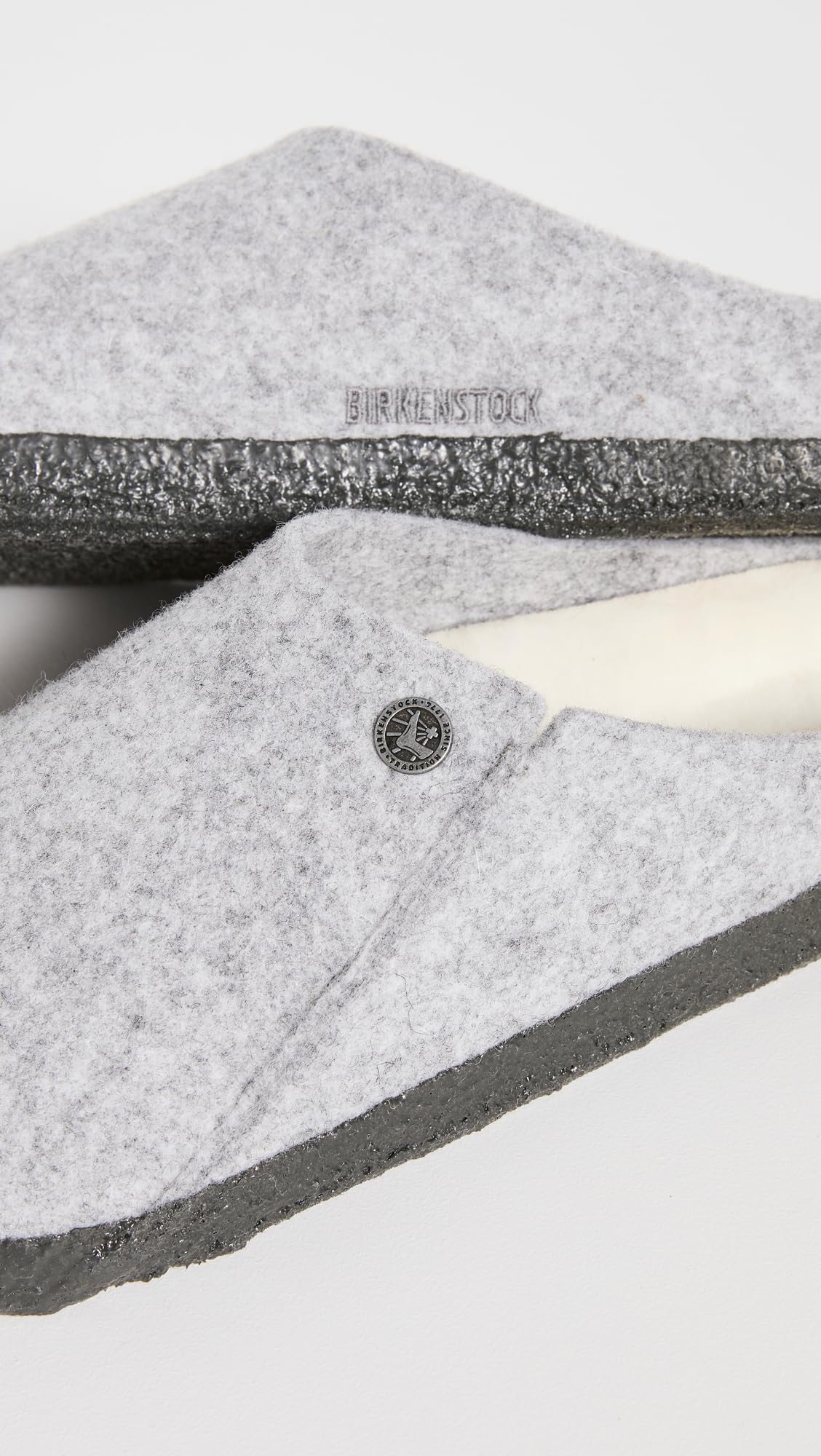 Birkenstock Men's Zermatt Shearling Shoes, Light Grey/Natural, 8 Medium US