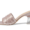 Stuart Weitzman Ruche 75 Slide Heels for Women - Shimmery Textile Upper with Slip-on Style, Festive Wear Comfortable Heels Poudre 9.5 B