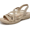 Skechers womens Reggae Slim Simply Stretch Sport Sandal, Natural/Taupe, 8 US