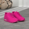 Skechers Women's Uno-Night Shades Sneaker Cooled Memory Foam, Skech-Air Midsole, Durabuck Upper, HOT Pink, 11 Wide