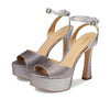 Michael Kors Jenson Platform Sandal Silver/Black 7 M