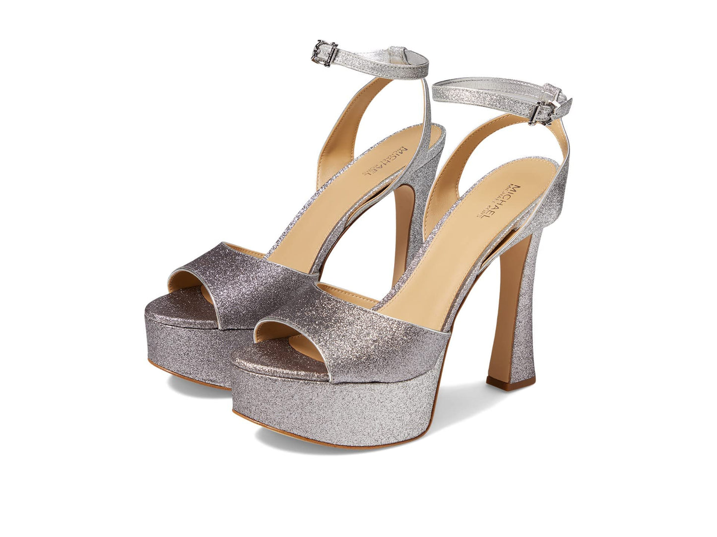 Michael Kors Jenson Platform Sandal Silver/Black 7 M