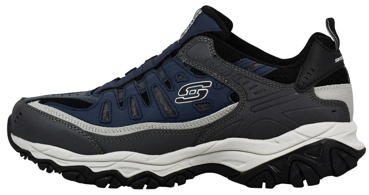 Skechers Men's Afterburn Wonted Memory Fit Slip-On Trainer, Navy/Grey, 14 W US