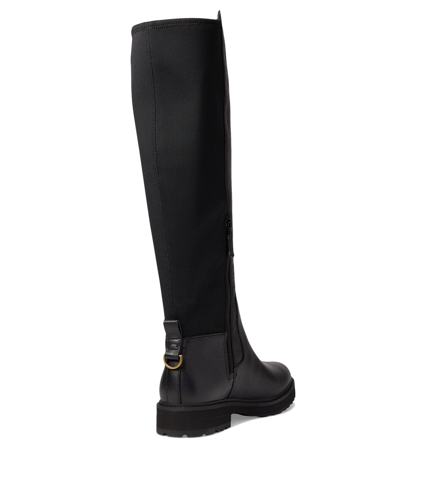 Cole Haan Waterproof Greenwich Tall Boot Black Leather/Stretch Black 9 C - Wide