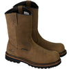 Thorogood V-Series 11” Waterproof Pull On Wellington Boots for Men - Premium Leather with Composite Safety Toe, Comfort Insole, and Chevron Traction Outsole; ASTM Rated, Crazy Horse - 8 W