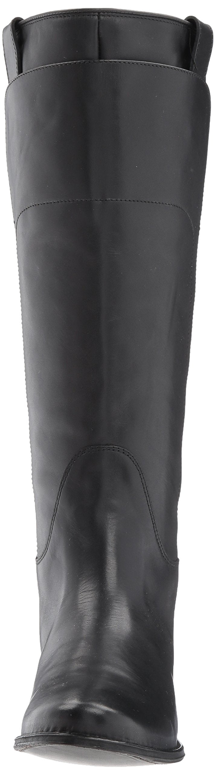 Frye Paige Tall Riding Boots for Women Made from Antiqued Italian Leather with Overlapping Front Panels, Stacked Leather Heel, and Leather Outsole – 16” Shaft Height, Black - 7 M