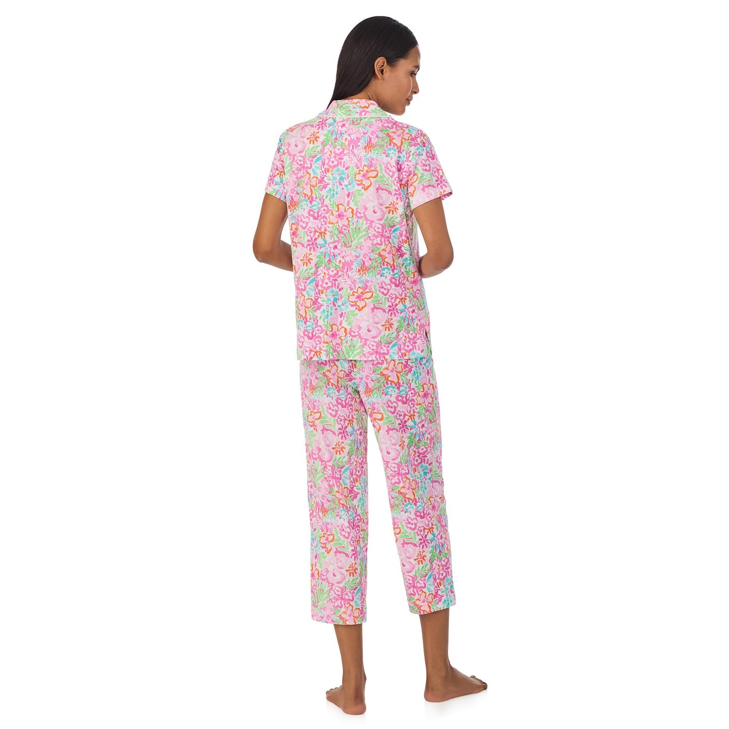 Lauren Ralph Lauren Women's Capri PJ Set Multi Floral Extra Large
