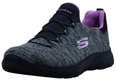 Skechers Women's Summits - Quick Getaway Shoes, Navy/Lavender, 6 M