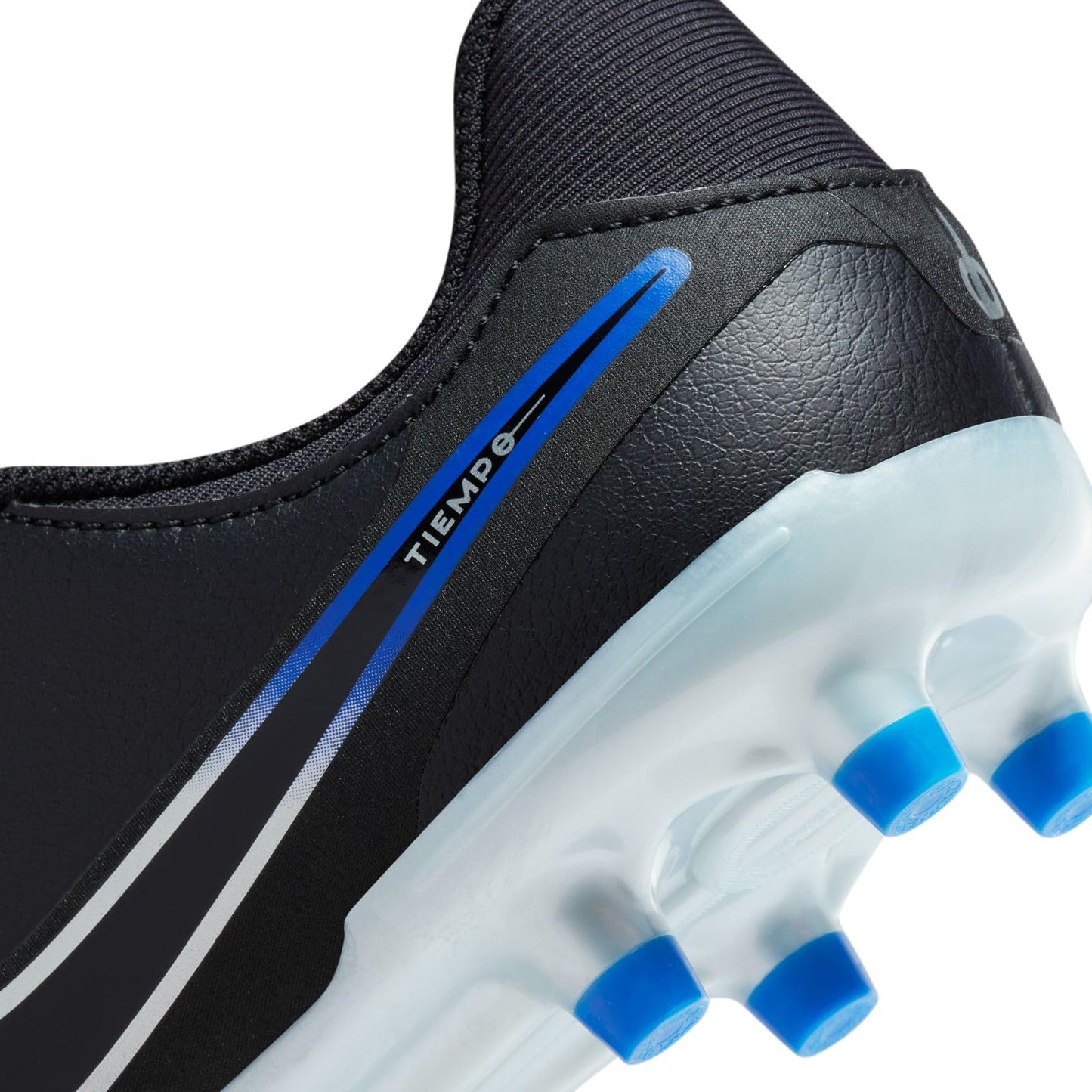 Nike Jr. Tiempo Legend 10 Academy Little/Big Kids' Multi-Ground Low-Top Soccer Cleats (DV4348-040, Black/Hyper Royal/Chrome) Size 4.5