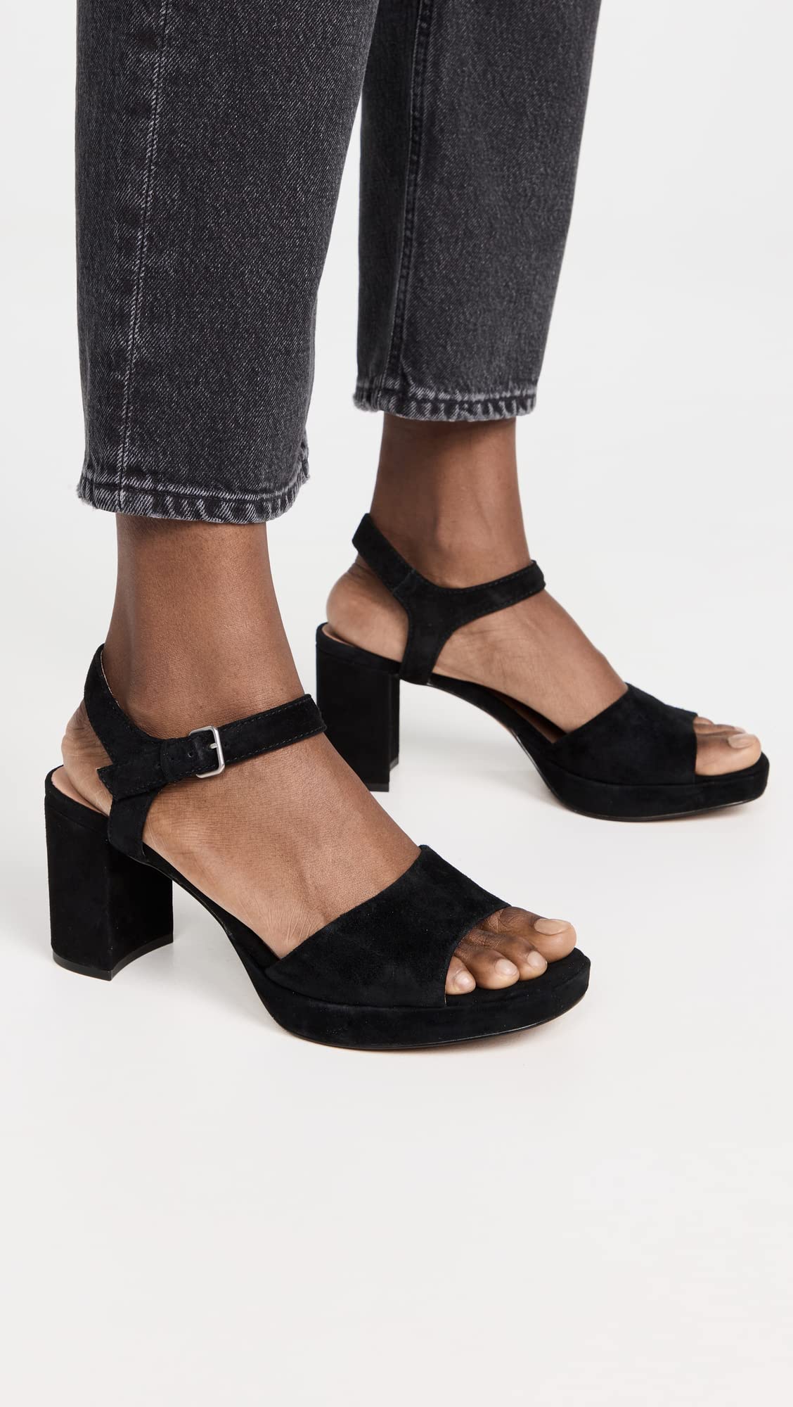 Madewell Women's Daphne Platform Heels, True Black, 10 Medium US