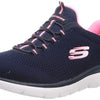 Skechers Women's Athleisure Sneaker, 8 M, Navy/Hot Pink