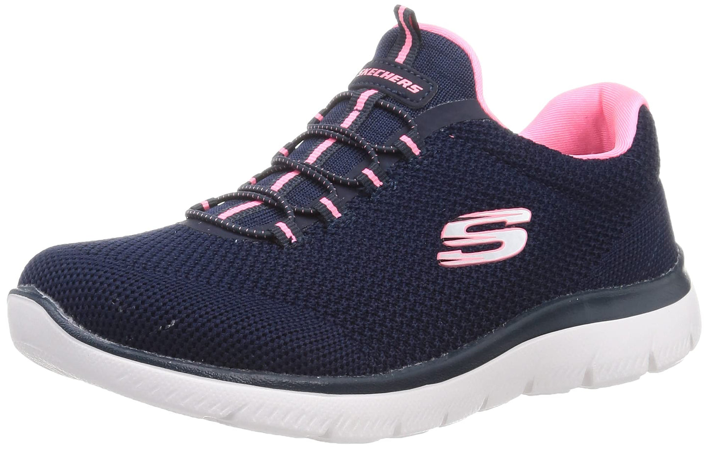 Skechers Women's Athleisure Sneaker, 8 M, Navy/Hot Pink