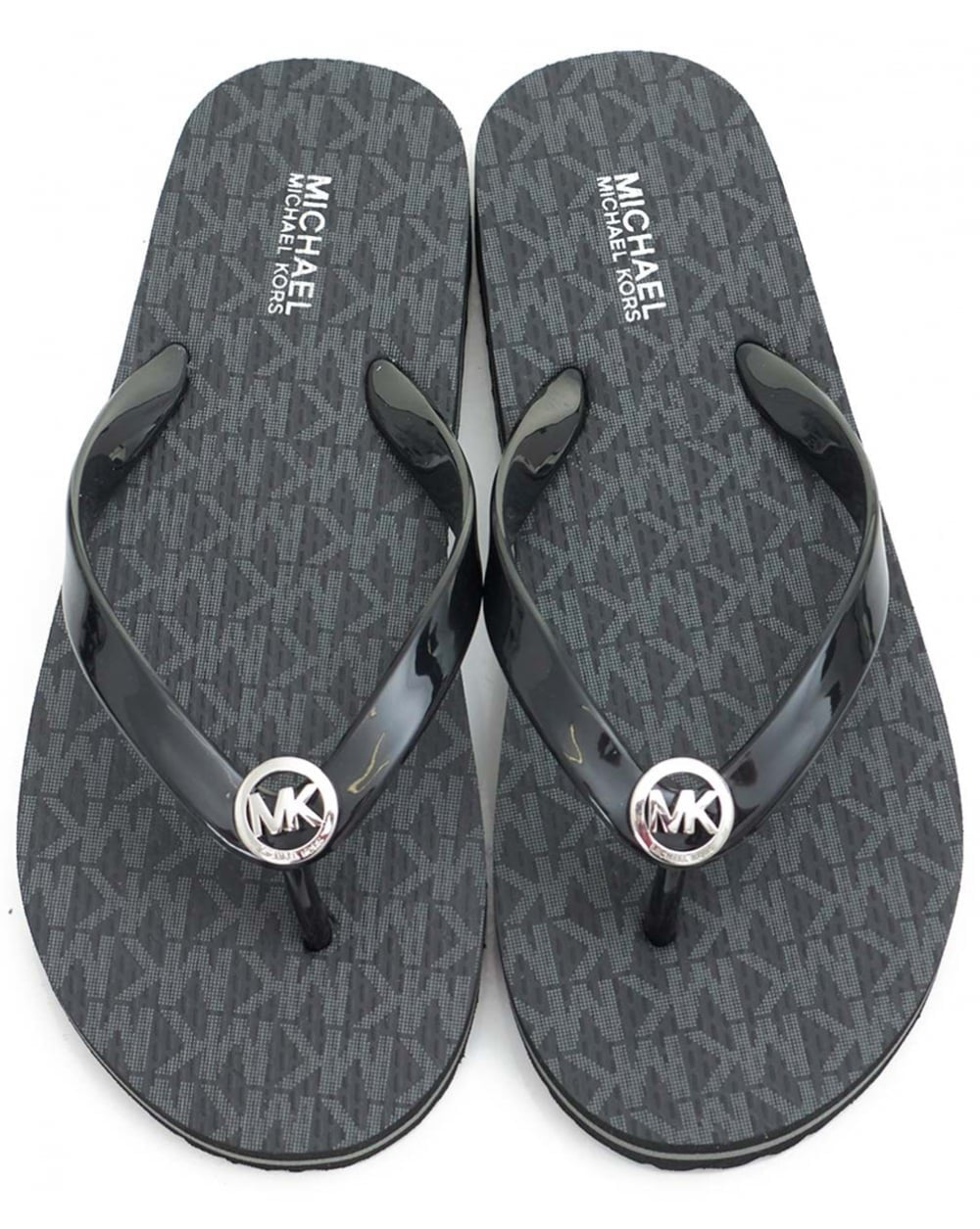 Michael Kors Flip-Flop Stripe EVA Black 6 M