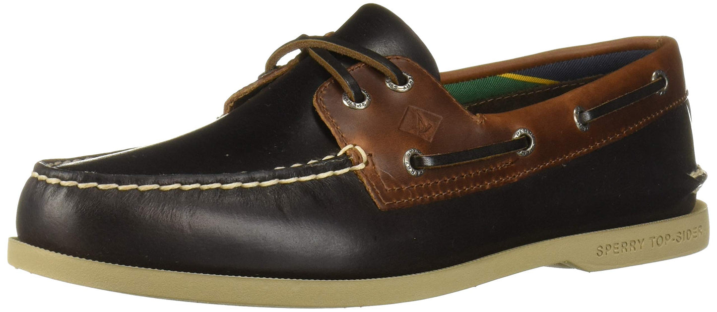 Sperry Men's A/O 2-Eye Plush Varsity Shoe, brown/tan, 10.5 M US