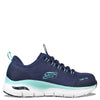 Skechers Work Arch Fit SR Composite Toe - Sneakers for Women - Padded Tongue - Rubber Traction Outsole Navy/Aqua 5.5 B - Medium