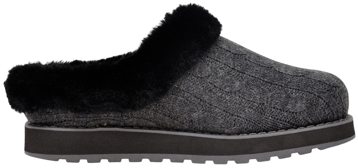 Skechers BOBS Women's Keepsakes Delight Slipper, Charcoal/Black, 7 W US