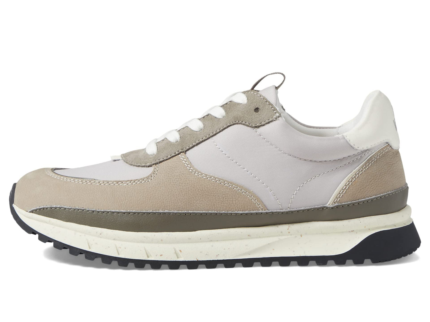 Madewell Kickoff Trainer Sneakers in Leather and (Re) sourced Nylon Stone Multi/Grey Neutral 8 M