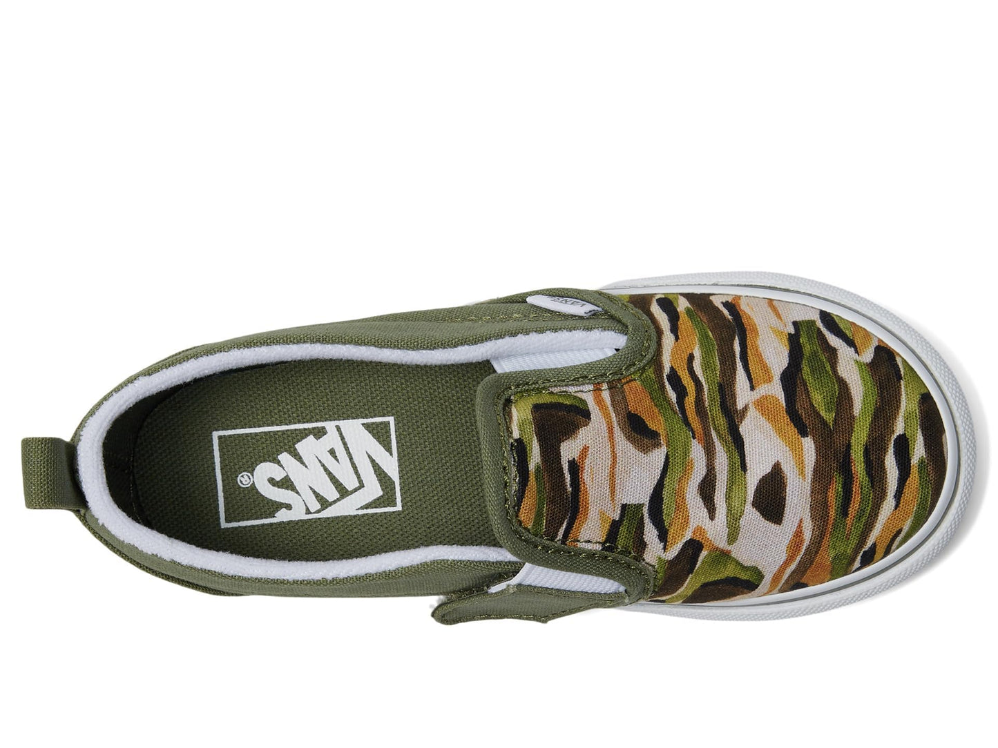 Vans T Slip-On V (Toddler/Little Kid) Sneaker, Painted Camo Green/Multi, 9.5 US Unisex