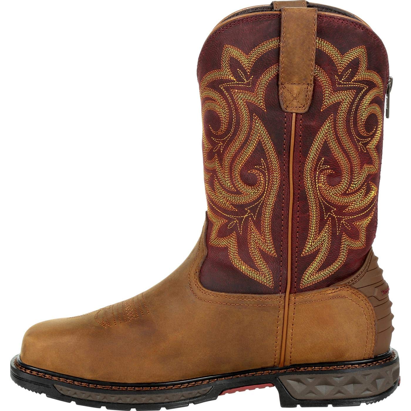 Georgia Boot Carbo-Tec LT Women's Steel Toe Waterproof Pull-On Boot, Brown, Size 9.5(M)