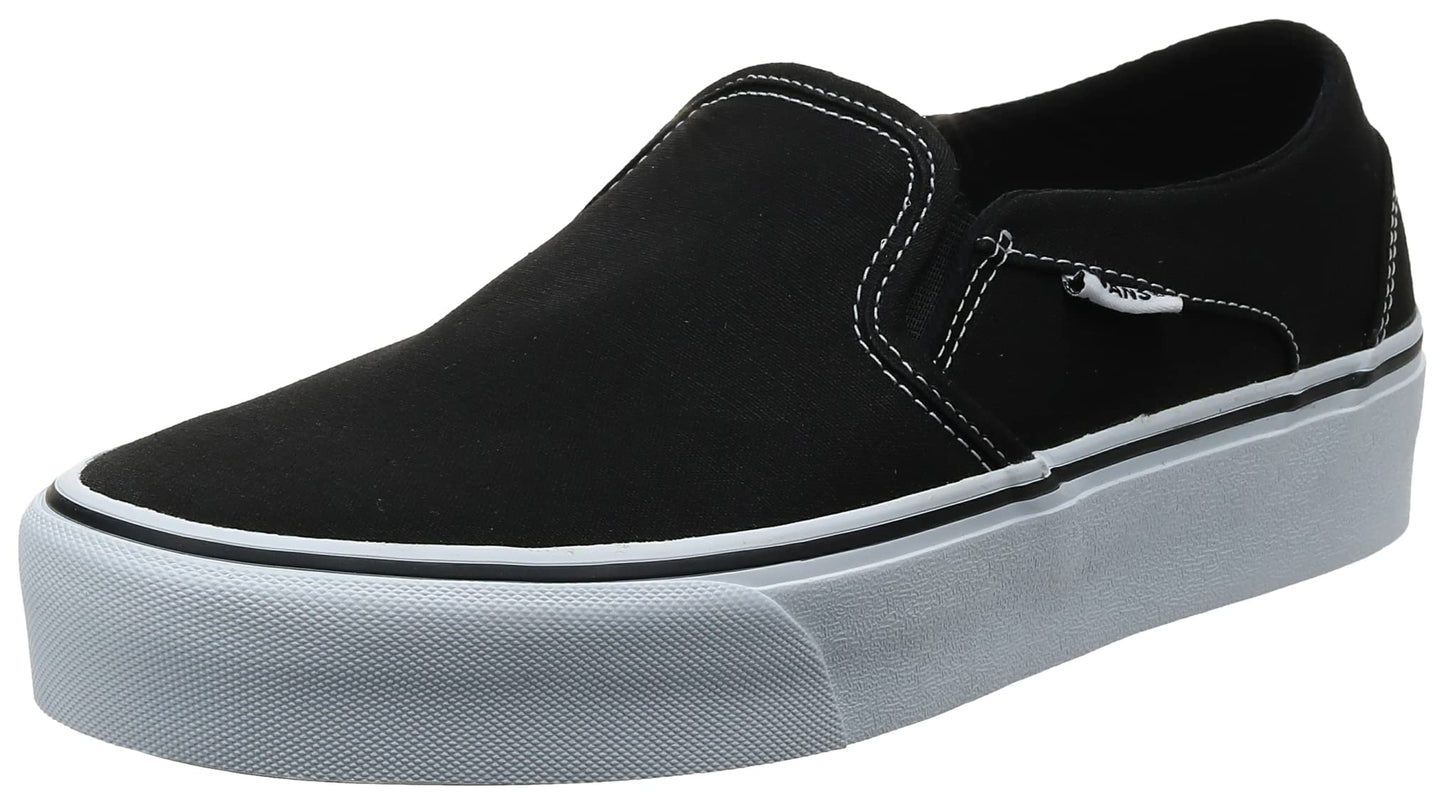 Vans Women's Asher Platform Trainers Sneaker, Canvas Black, 8