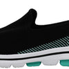 Skechers Women's GO Walk 5-Prized Sneaker, Black/Aqua, 9.5 M US